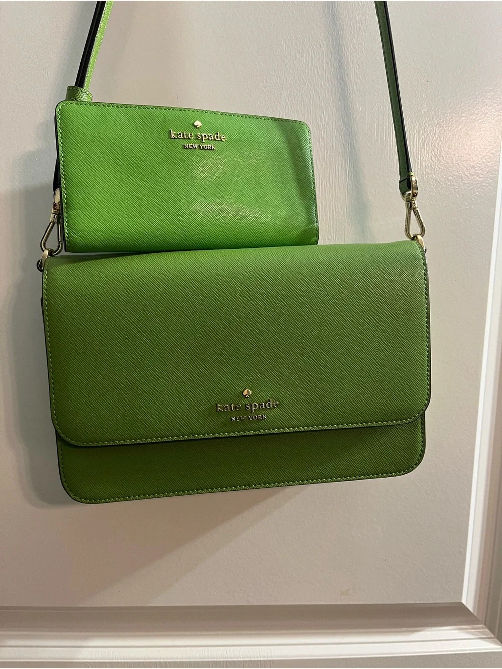 kate spade green crossbody with matching wallet